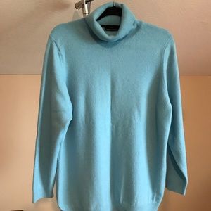 Cashmere Lands End 2x, 20w-22w, Light Blue Sweater